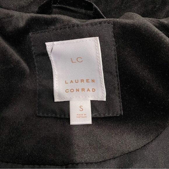 Lauren Conrad Velvet Moto zip Jacket Black Size S - Picture 6 of 10